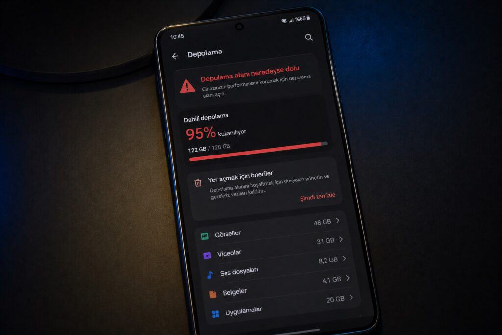 Telefon hafızası dolu uyarısı Android